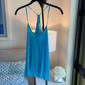 Millau blue racer back flowy tank